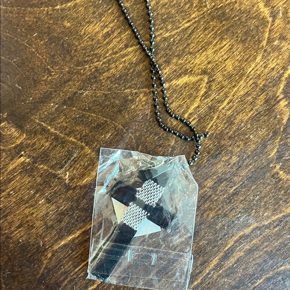 Black Cross Pendant Necklace